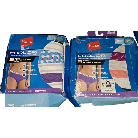 Hanes Other - Size 5 S Hanes 3-Pack Cool Dri Tagless Cotton Hipsters Panties Women's New